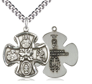 Sterling Silver 5-Way Medal Catholic Jewelry