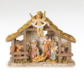 5-Inch Scale 7 Figure Nativity With Resin Stable