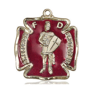 14kt Gold Filled Saint Florian Medal Engraved Catholic Saint Jewelry
