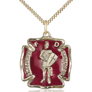 14kt Gold Filled Saint Florian Medal Catholic Jewelry Engraved Catholic Saint Jewelry