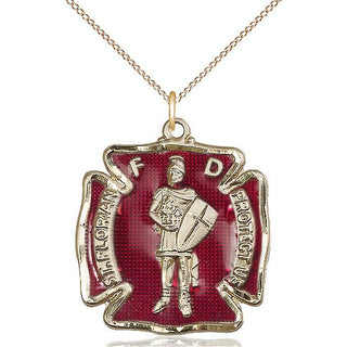 14kt Gold Filled Saint Florian Medal Catholic Jewelry Engraved Catholic Saint Jewelry