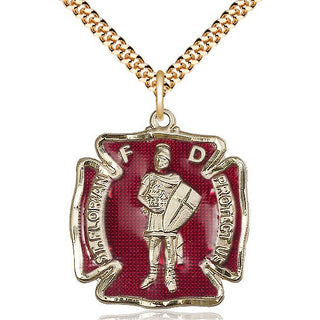 14kt Gold Filled Saint Florian Medal Catholic Jewelry Engraved Catholic Saint Jewelry