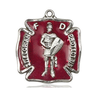 Sterling Silver Saint Florian Medal Catholic Jewelry Engraved Catholic Saint Jewelry