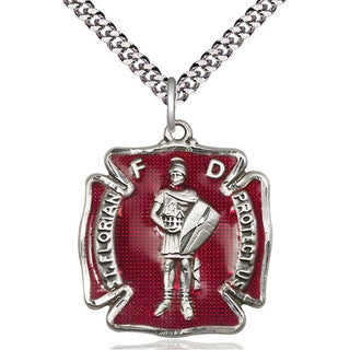 Sterling Silver Saint Florian Medal Catholic Jewelry Engraved Catholic Saint Jewelry