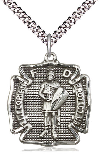 Pewter Saint Florian Medal Catholic Jewelry Engraved Catholic Saint Jewelry
