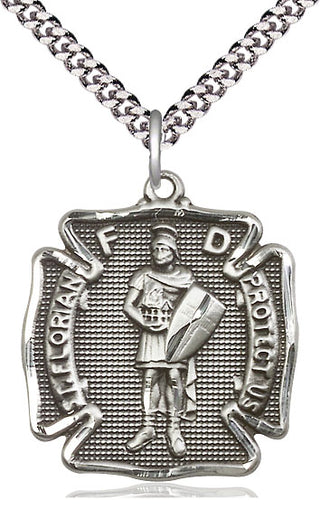 Sterling Silver Saint Florian Medal Catholic Jewelry Engraved Catholic Saint Jewelry