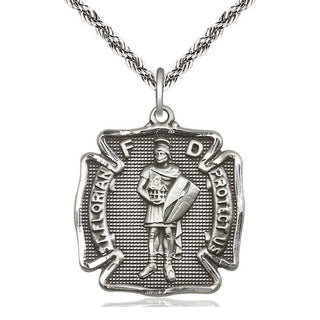 Sterling Silver Saint Florian Medal Catholic Jewelry Engraved Catholic Saint Jewelry