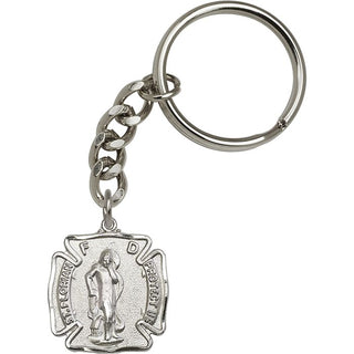 Saint Florian Engravable Keychain - Silver Finish