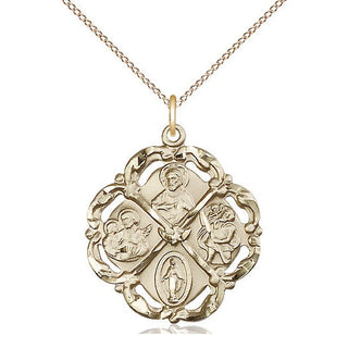 14kt Gold Filled 5-Way Medal Catholic Jewelry