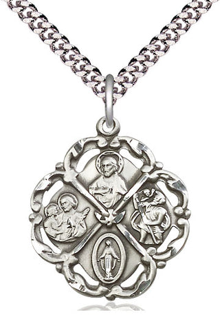 Pewter 5-Way Medal Catholic Jewelry