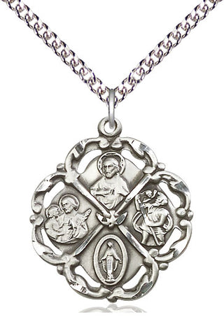 Sterling Silver 5-Way Medal Catholic Jewelry