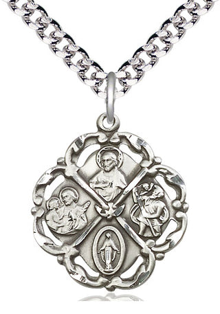 Sterling Silver 5-Way Medal Catholic Jewelry