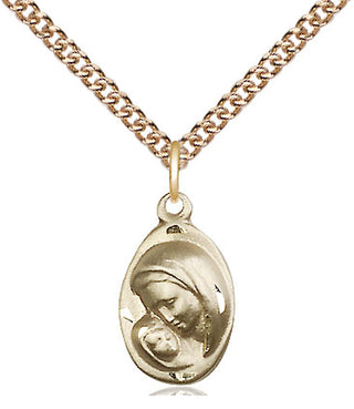 14kt Gold Filled Madonna & Child Medal Religious and Catholic Jewelry