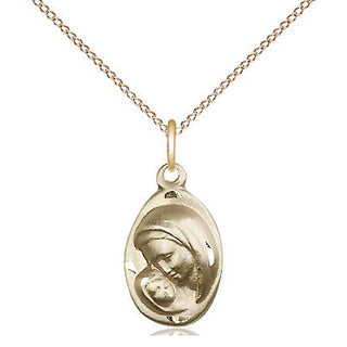 14kt Gold Madonna & Child Medal
