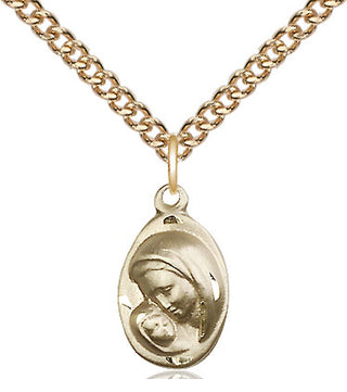 14kt Gold Madonna & Child Medal