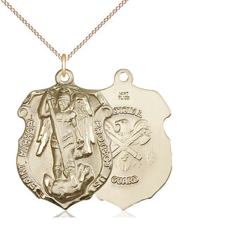 14kt Gold Saint Michael National Guard Medal