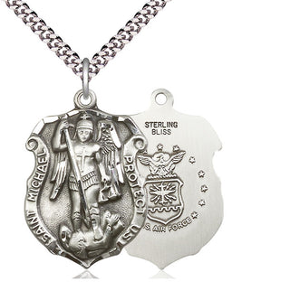 Sterling Silver Saint Michael Air Force Medal Catholic Jewelry