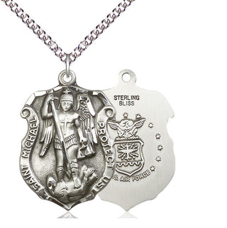 Sterling Silver Saint Michael Air Force Medal Catholic Jewelry