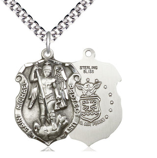 Sterling Silver Saint Michael Air Force Medal Catholic Jewelry