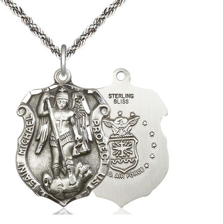 Sterling Silver Saint Michael Air Force Medal Catholic Jewelry