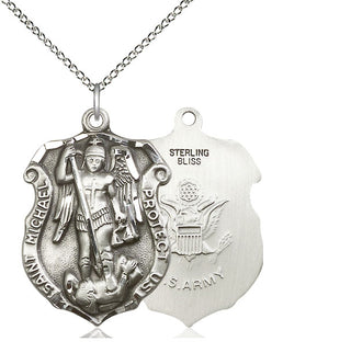 Sterling Silver Saint Michael Army Medal Catholic Jewelry