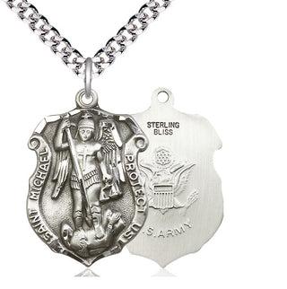 Sterling Silver Saint Michael Army Medal Catholic Jewelry