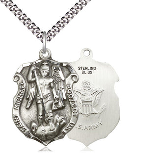 Sterling Silver Saint Michael Army Medal Catholic Jewelry