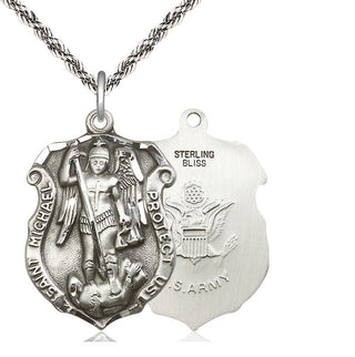 Sterling Silver Saint Michael Army Medal Catholic Jewelry