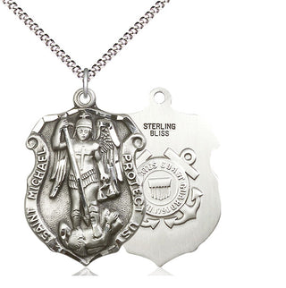 Sterling Silver Saint Michael Coast Guard Medal Catholic Jewelry