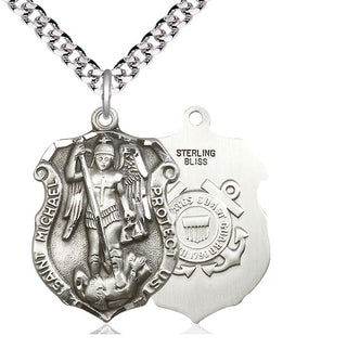 Sterling Silver Saint Michael Coast Guard Medal Catholic Jewelry