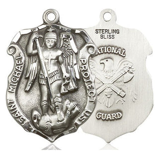 Sterling Silver Saint Michael National Guard Medal Catholic Jewelry