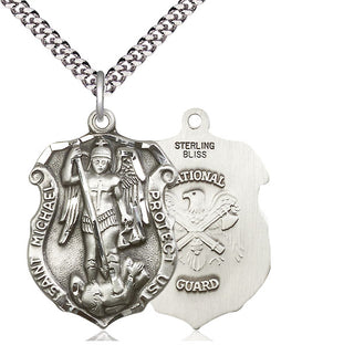Sterling Silver Saint Michael National Guard Medal Catholic Jewelry