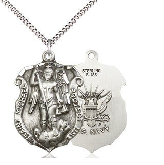 Sterling Silver Saint Michael Navy Medal Catholic Jewelry