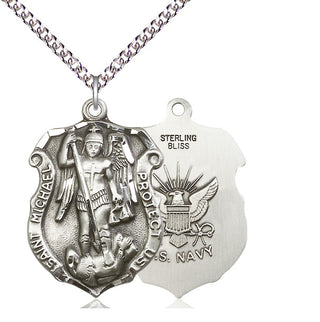 Sterling Silver Saint Michael Navy Medal Catholic Jewelry