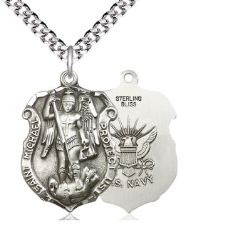 Sterling Silver Saint Michael Navy Medal Catholic Jewelry