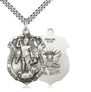 Sterling Silver Saint Michael Navy Medal Catholic Jewelry