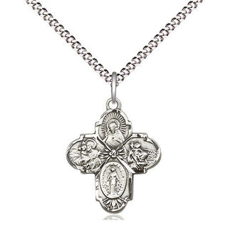Pewter 4-Way Medal Religious Jewelry