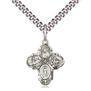 Pewter 4-Way Medal Religious Jewelry