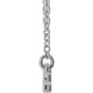 14K White Sideways Cross Bar 18" Necklace   