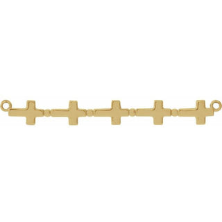 14K Yellow 36.5x4 mm Sideways Cross Bar Necklace Center