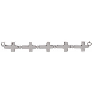 18K White 36.5x4 mm Sideways Cross Bar Necklace Center