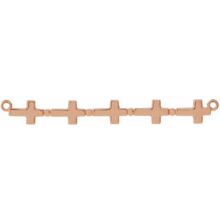14K Rose 36.5x4 mm Sideways Cross Bar Necklace Center