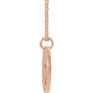 14K Rose Natural Citrine Pierced Cross Disc 16-18" Necklace
