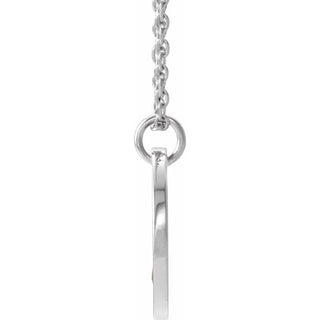 Sterling Silver Imitation Blue Sapphire Pierced Cross Disc 16-18" Necklace 