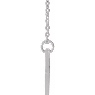 14K White Natural Peridot Pierced Cross Disc 16-18" Necklace