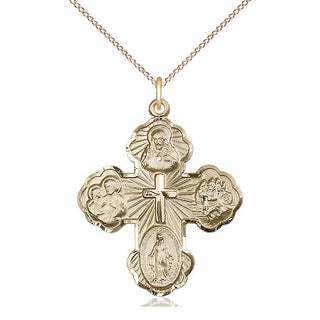 14kt Gold Filled 5-Way Medal Catholic Jewelry