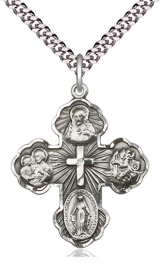 Pewter 5-Way Medal Catholic Jewelry