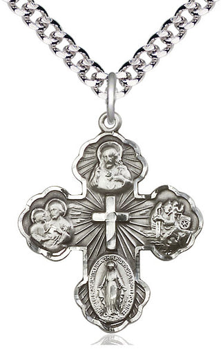 Pewter 5-Way Medal Catholic Jewelry