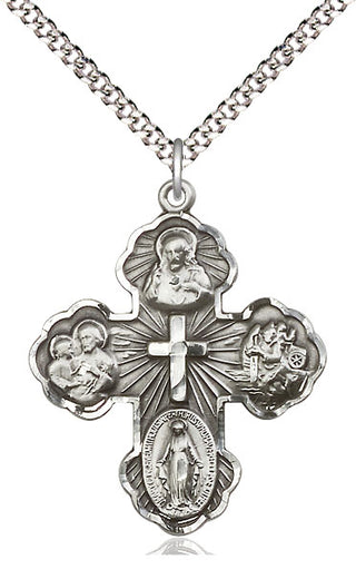 Pewter 5-Way Medal Catholic Jewelry