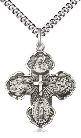 Pewter 5-Way Medal Catholic Jewelry